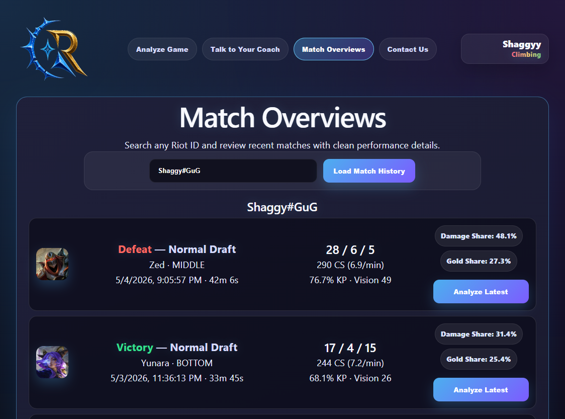 RiftCoach screenshot 2