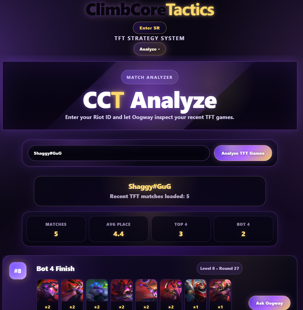 TFT ClimbCore screenshot 2